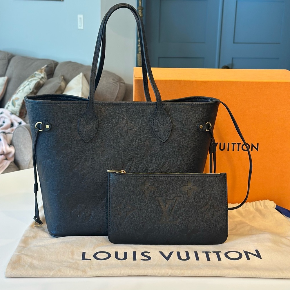 Louis Vuitton Neverfull MM Mono Empreinte W/ Pouch